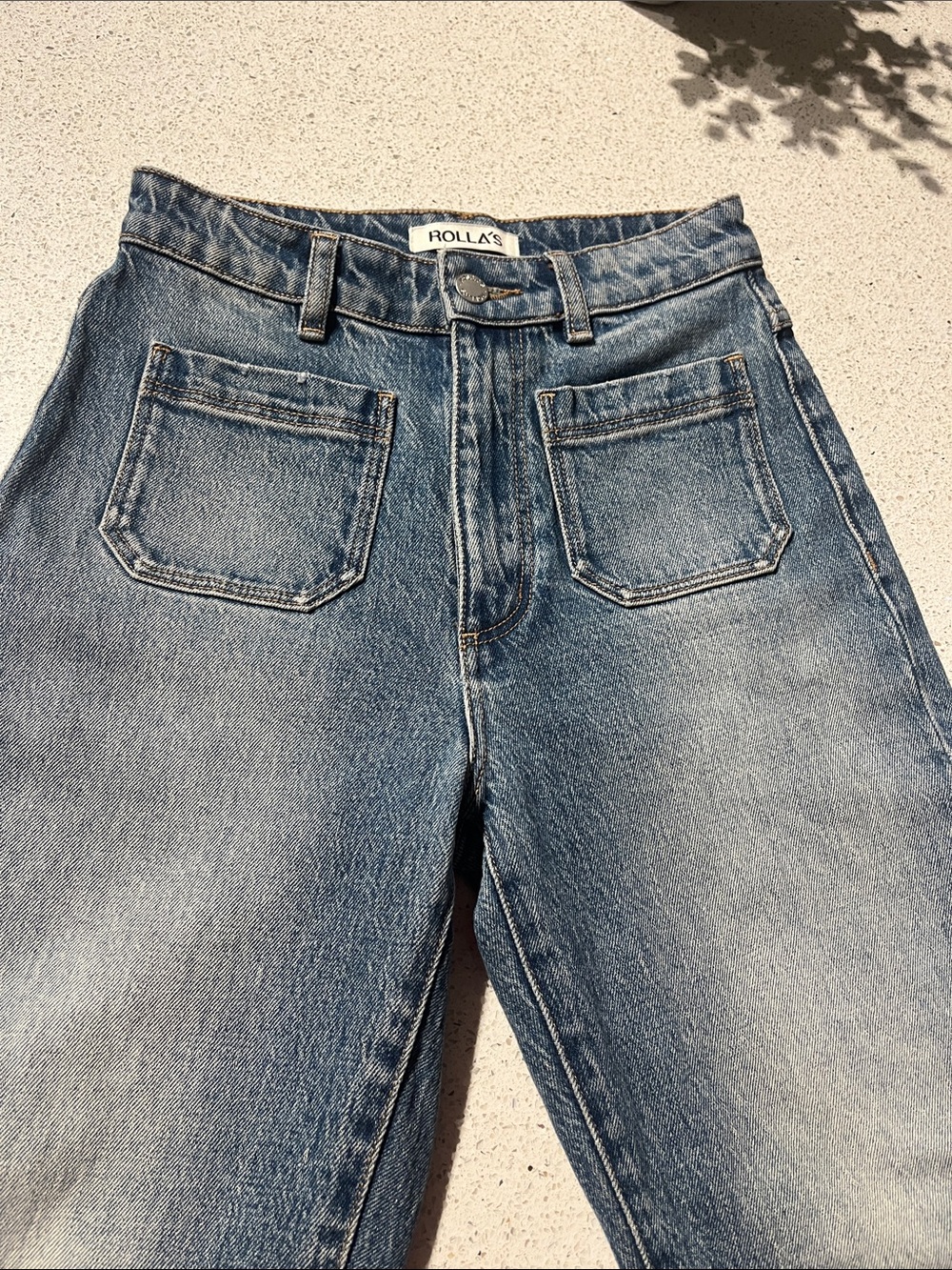 ROLLA’S Sz 24 Original High Rise Straight Jeans with Front Patch Pockets - Picture 6 of 15